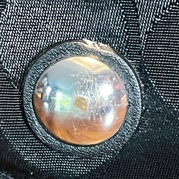 COACH 32702 Black Signature Drawstring Nylon Leather Double Straps Satchel Bag - Picture 10 of 10